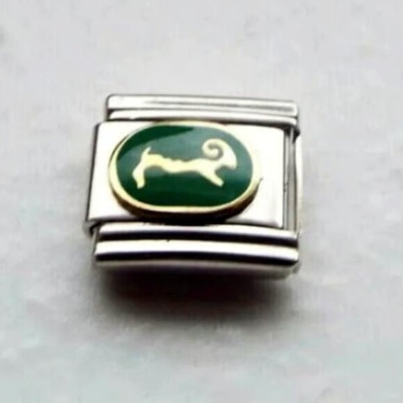 Aries zodiac sign enamel 9mm stainless steel italian charm bracelet link new - Picture 1 of 2